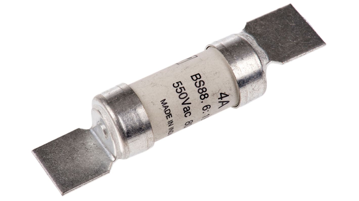Eaton 快速熔断器, 4A, 550V 交流, F1尺寸, 主体长34.5mm, 总长59.5mm, gG类应用, 偏置方向插片, 高分断能力