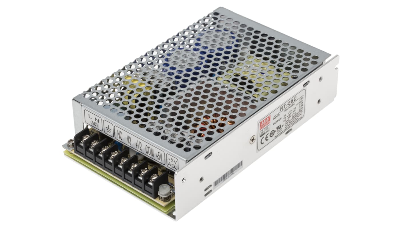 Alimentatore switching MEAN WELL RT-85C, 87.5W, ingresso 125 → 373 V dc, 88 → 264 V ac, uscita 5 V dc,