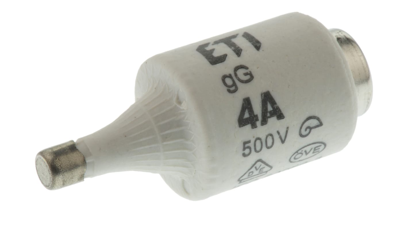 ETI DII Diazed熔断器, 4A, 500V 交流, E27螺纹, 陶瓷, gG - gL, 棕色盖
