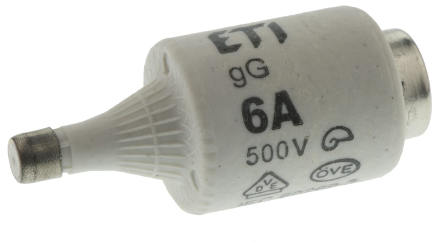 ETI 6A DII Diazed Fuse, E27 Thread Size, gG - gL, 500V ac