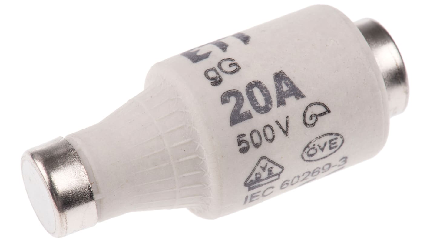 ETI DII Diazed熔断器, 20A, 500V 交流, E27螺纹, 陶瓷, gG - gL, 蓝色盖