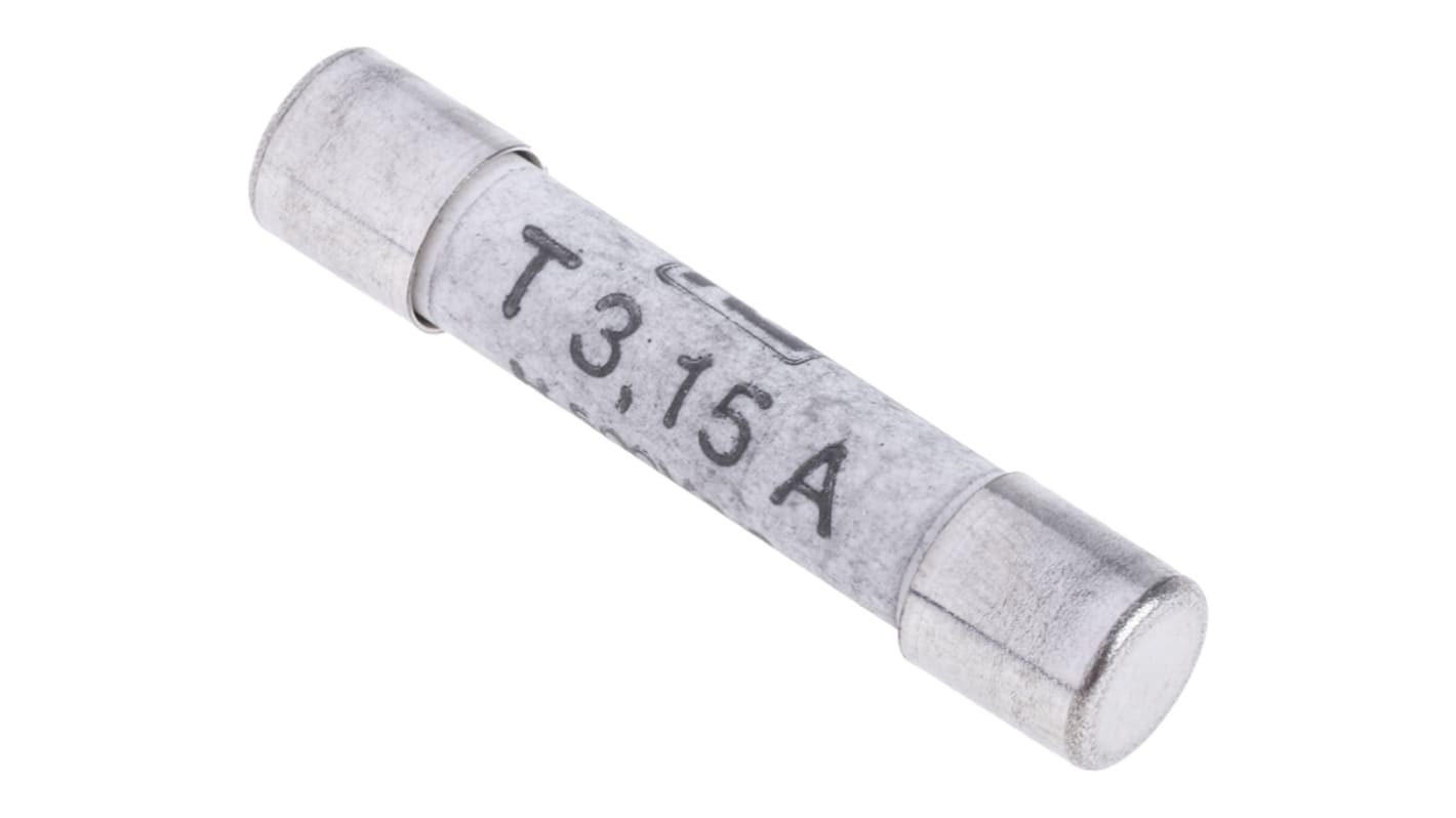 RS PRO 3.15A T Ceramic Cartridge Fuse, 6.3 x 32mm