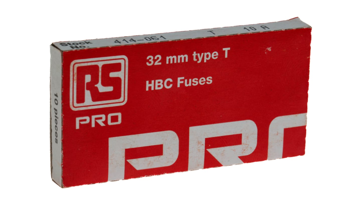 Cartouche fusible RS PRO, 10A 6.3 x 32mm Type T 500V c.a.