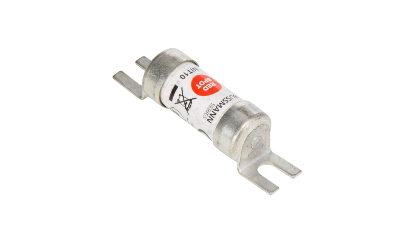 Eaton T类快速熔断器, 10A, 550V 交流, A1尺寸, 总长55.6mm, gG, gM类应用, 偏置方向插片, 高分断能力