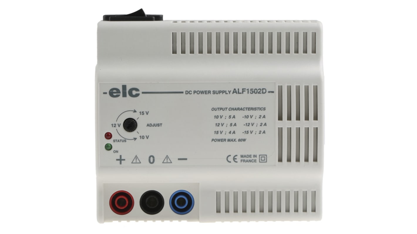 Alimentatore da banco ELC ALF1502D, 2 uscite, +/-10V, 2A, 60W