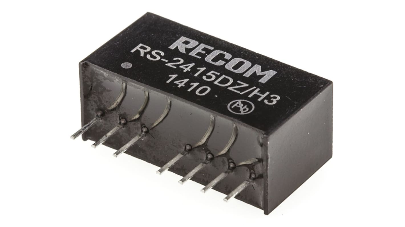Przetwornica DC-DC, 2W, Uwe 9 → 36 V DC, Uwy ±15V dc, Iwy ±67mA, Recom Tak