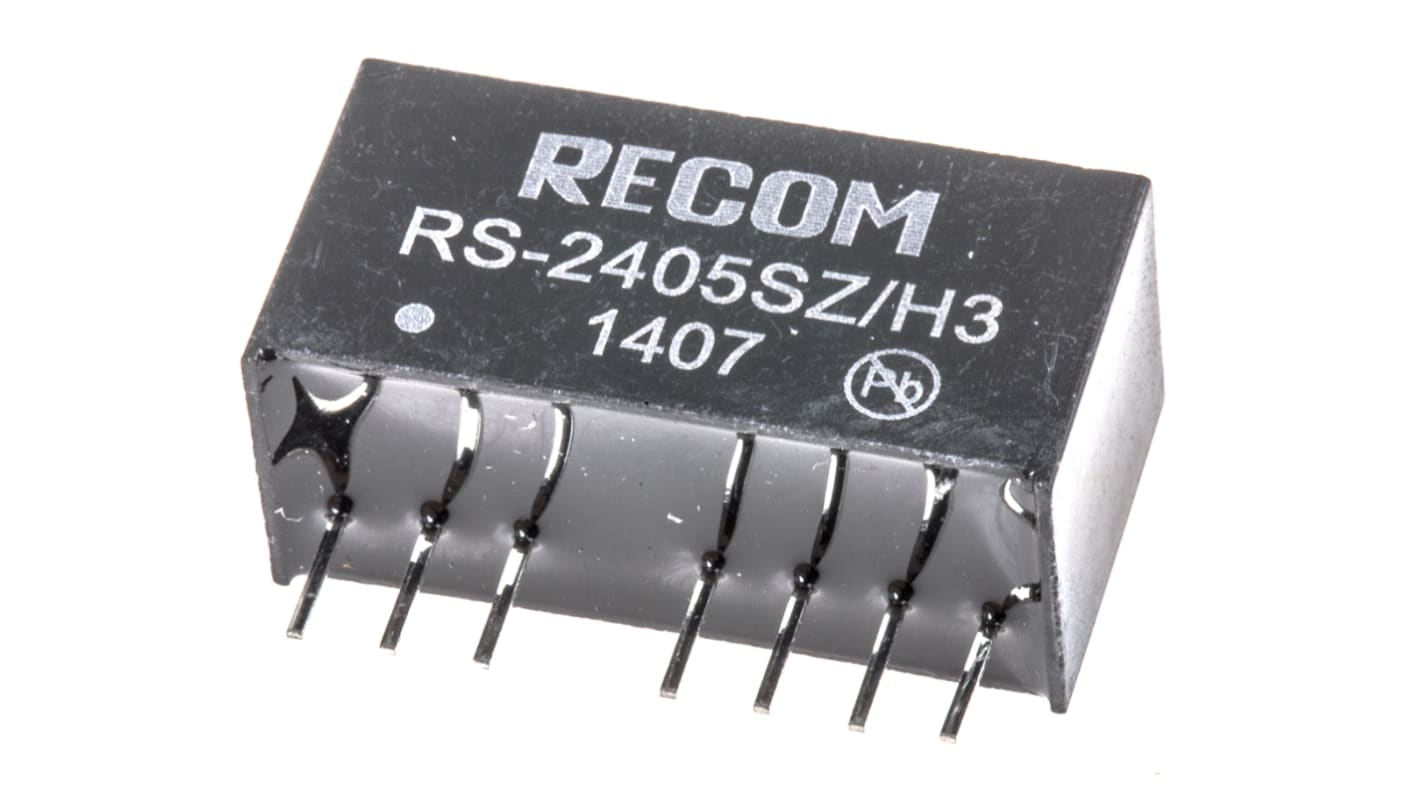 Recom RS DC-DC Converter, 5V dc/ 400mA Output, 9 → 36 V dc Input, 2W, Through Hole, +75°C Max Temp -40°C Min Temp