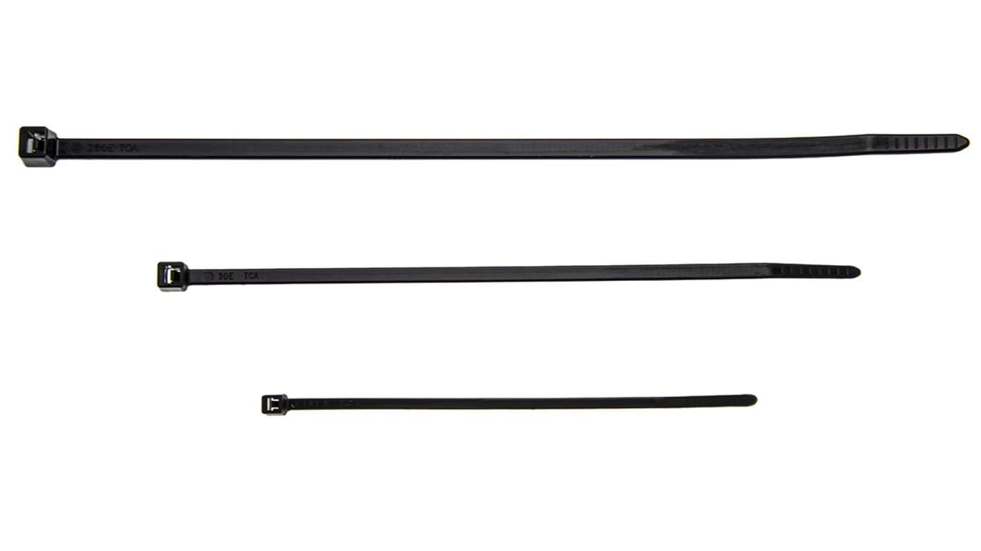 HellermannTyton 結束バンド, 100mm x 2.5 mm, 黒, ナイロン 66 HellermannTyton 結束バンド, 100mm x 2.5 mm, 黒, ナイロン 66