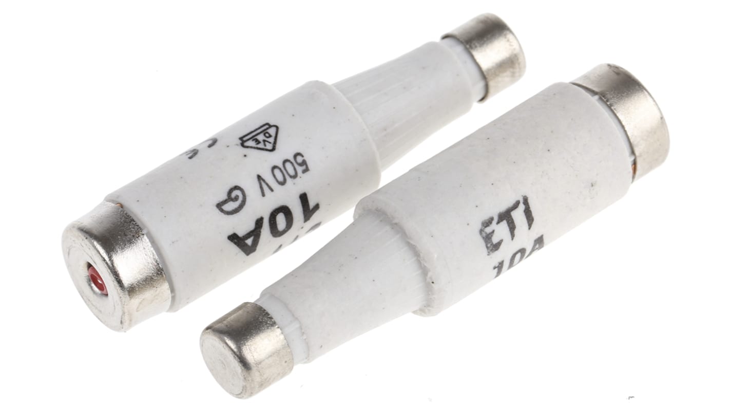 ETI DI Diazed熔断器, 10A, 500V 交流, E16螺纹, 陶瓷, gG - gL, 红色盖