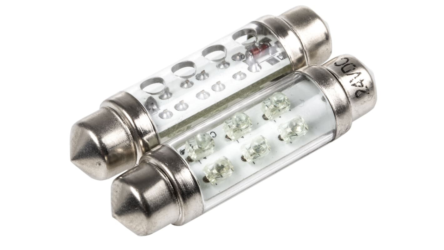 JKL Components LED汽车灯泡, 24 V 直流, 绿色, Φ10.5mm, 尖浪形