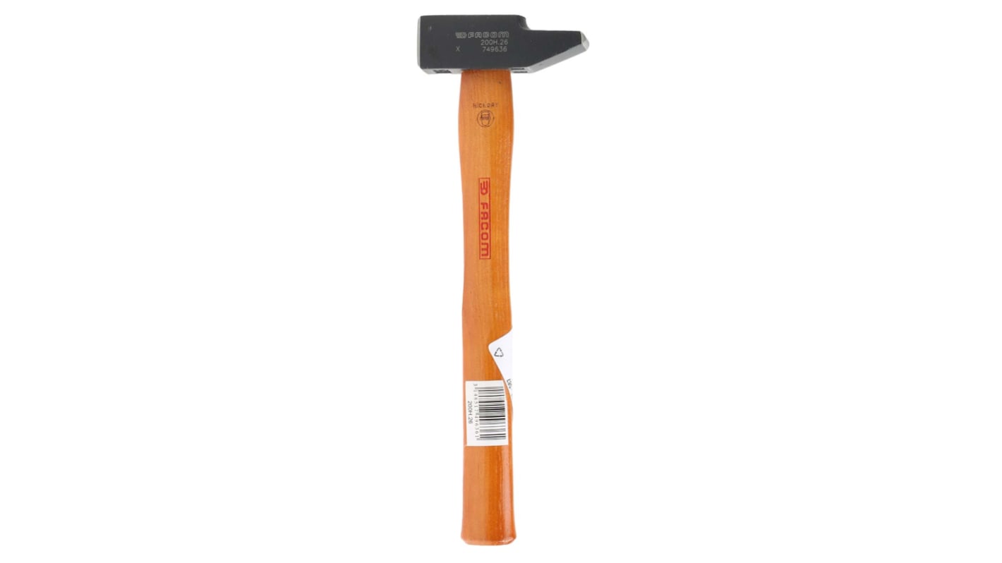 Facom Steel Engineer's Hammer with Hickory Wood Handle, 345g