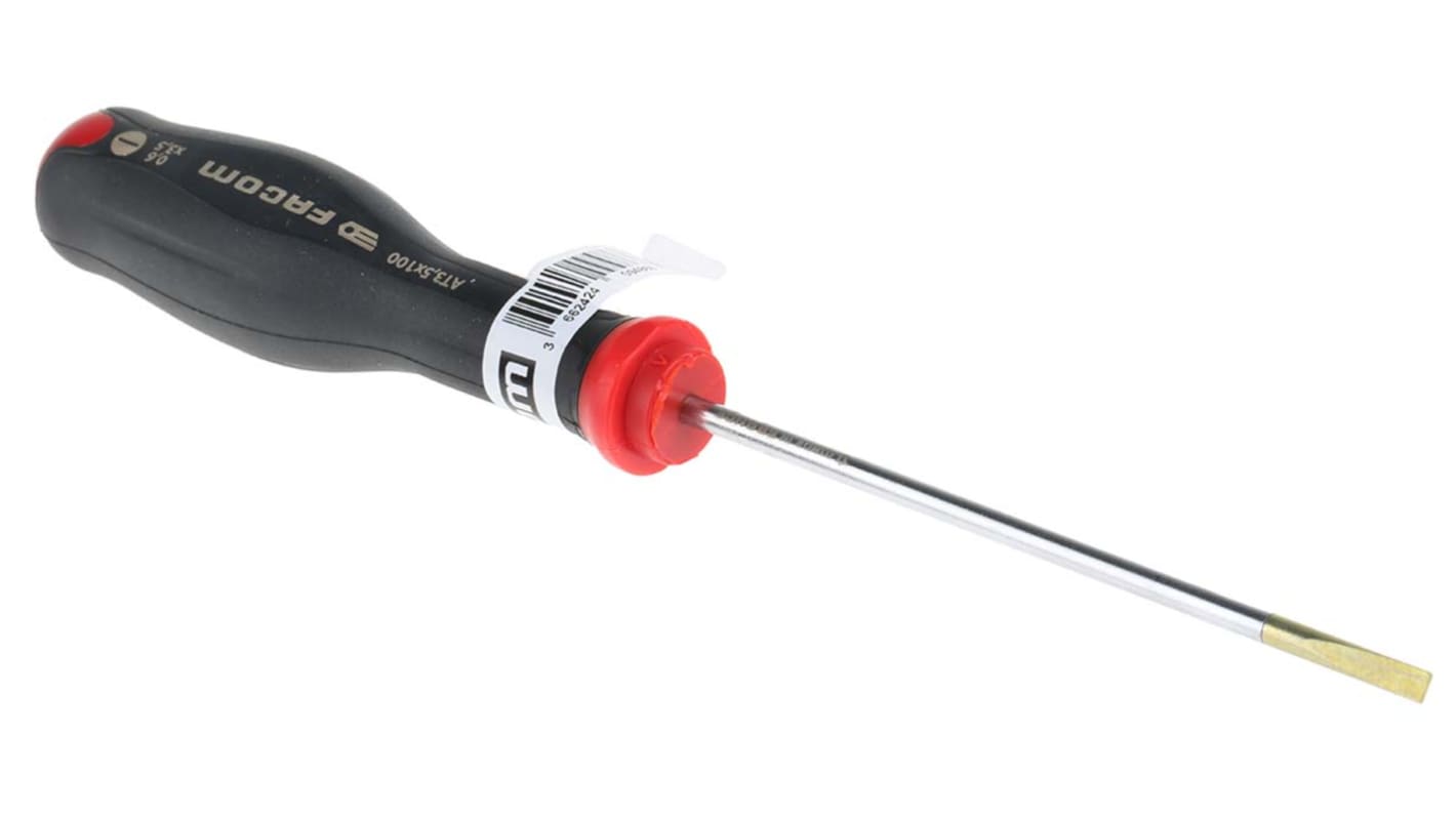 Facom Slotted  Screwdriver, 3.5 x 0.6 mm Tip, 100 mm Blade, 203 mm Overall