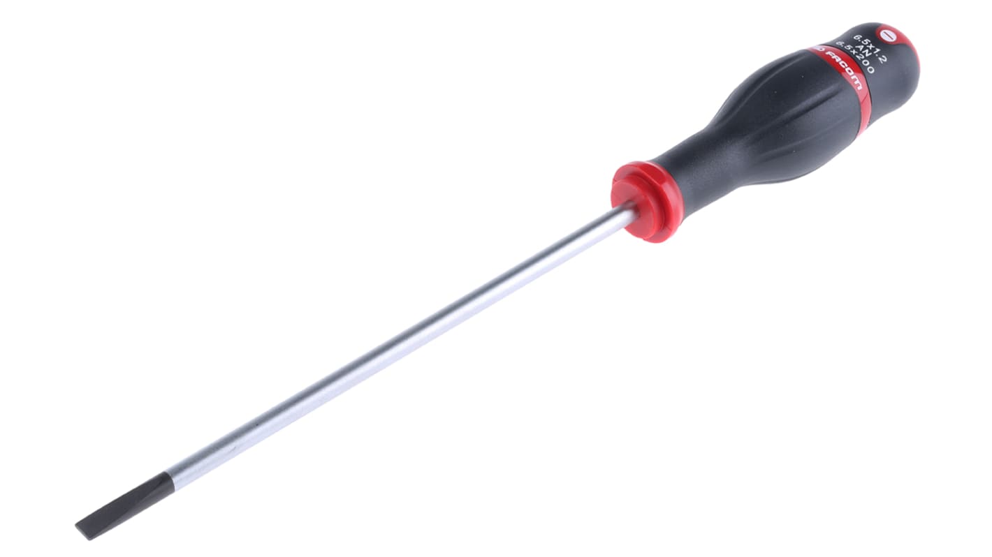 Facom Slotted  Screwdriver, 6.5 x 1.2 mm Tip, 200 mm Blade, 320 mm Overall