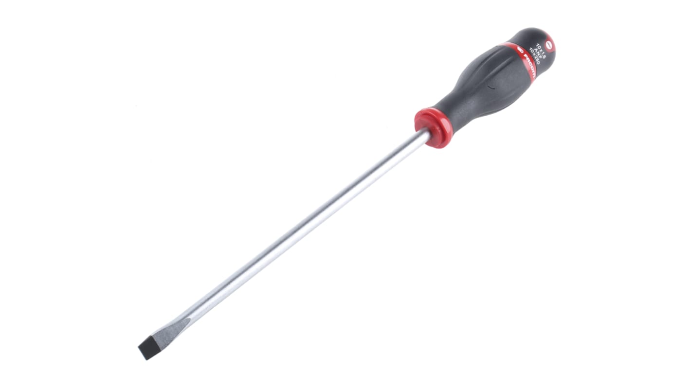 Facom Slotted  Screwdriver, 10 x 1.6 mm Tip, 250 mm Blade, 375 mm Overall