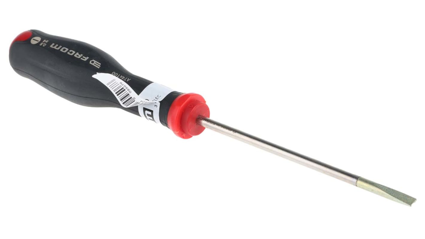 Facom Slotted  Screwdriver, 4 x 0.8 mm Tip, 100 mm Blade, 209 mm Overall