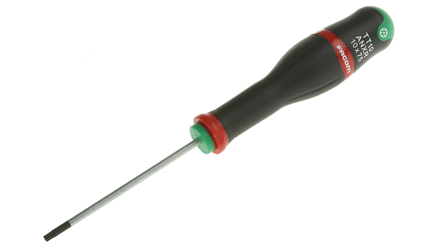 Facom Torx  Screwdriver, T10 Tip, 75 mm Blade, 184 mm Overall