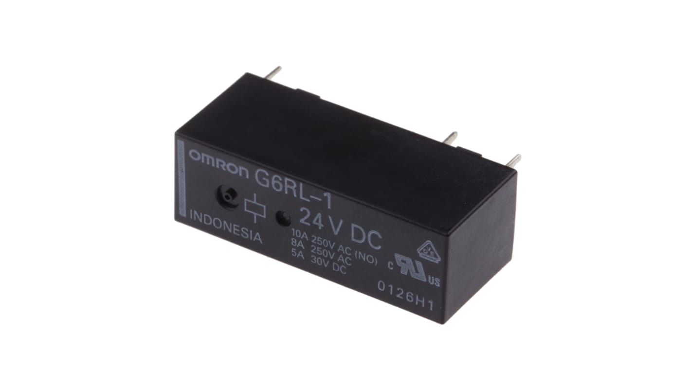 Omron PCB Mount Power Relay, 24V dc Coil, 10A Switching Current, SPDT