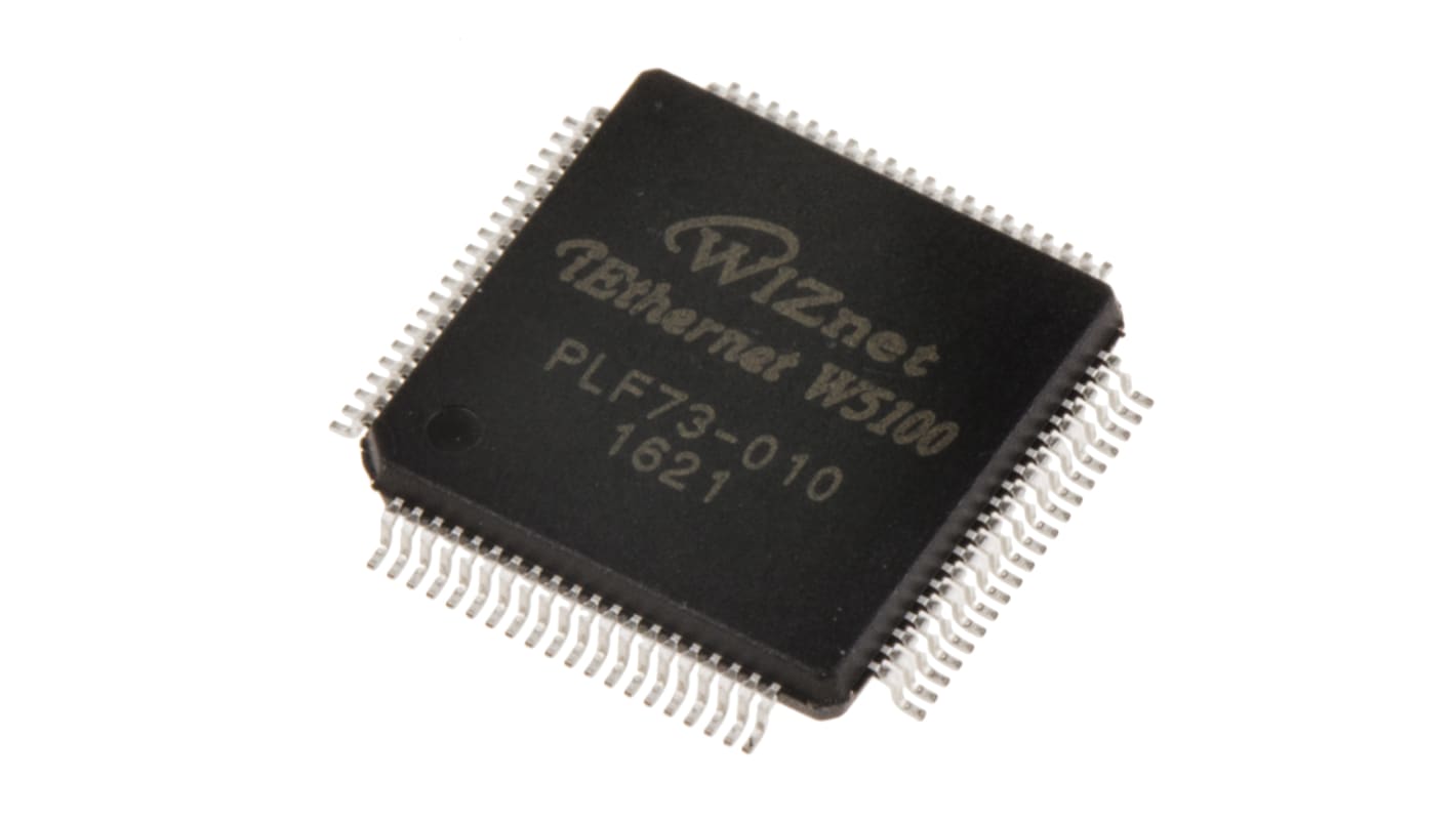 WIZnet Inc 以太网控制器, 80引脚, MII网络接口, SPI主机接口, 贴片安装, LQFP, 10 x 10 x 1.45mm