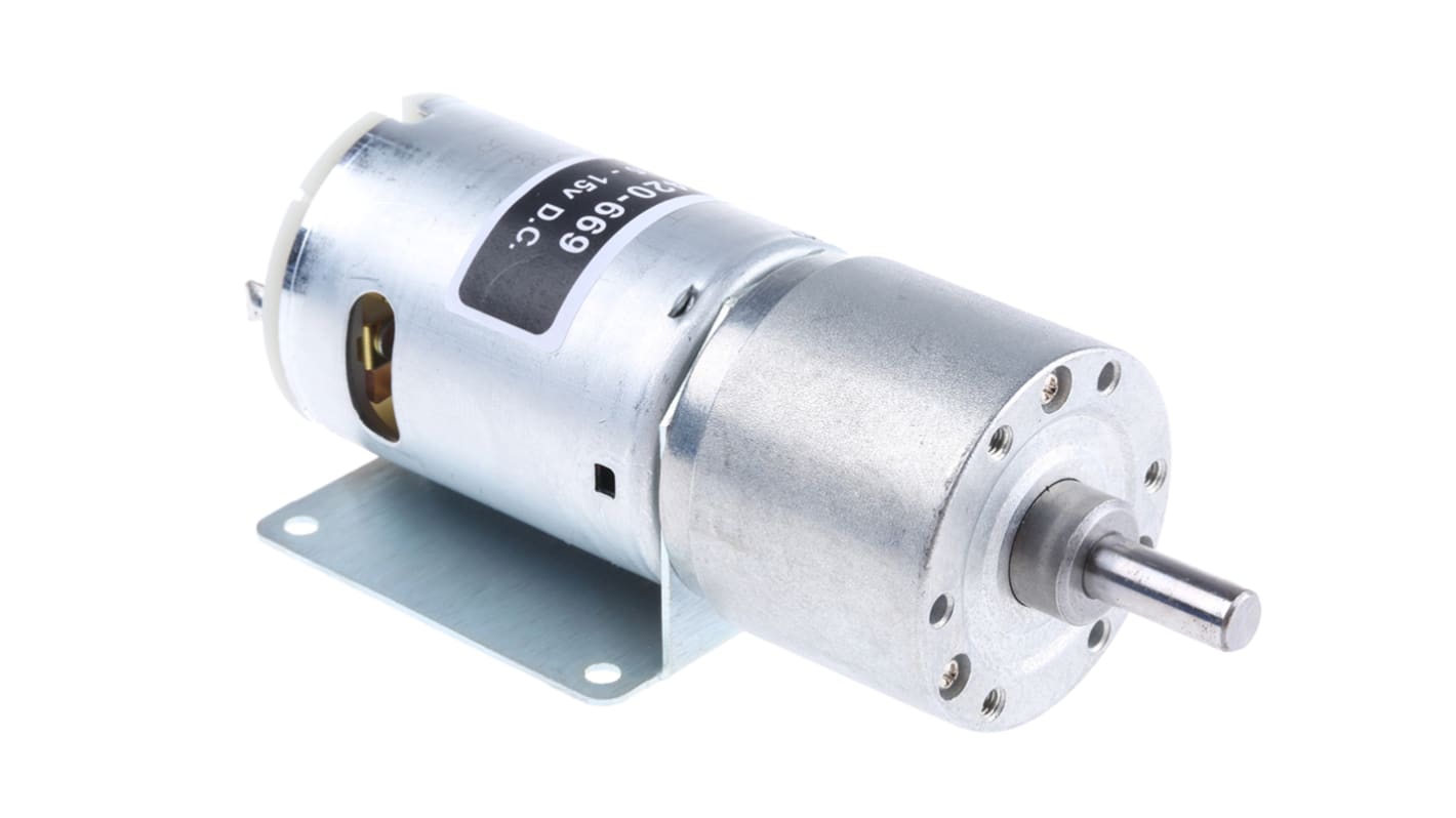 RS PRO Brushed Geared DC Geared Motor, 21.2W, 12 V dc, 29 Ncm, 6mm Shaft Diameter