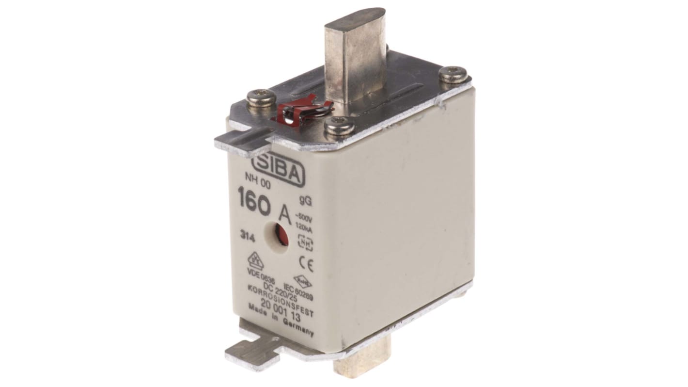 SIBA 160A NH Fuse, NH00, 500V ac