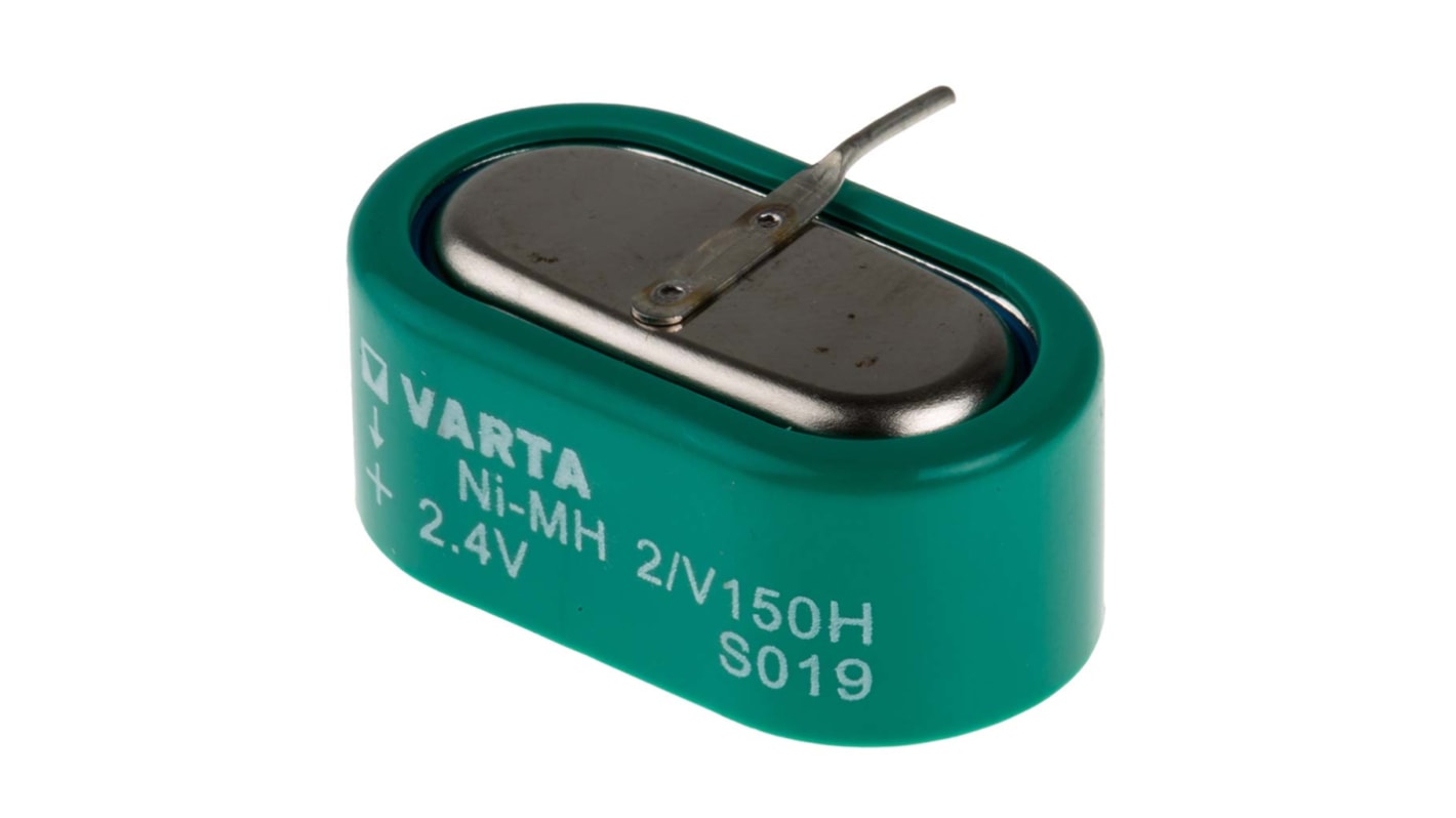 Varta V150H 2.4V NiMH Button Rechargeable Battery, 150mAh