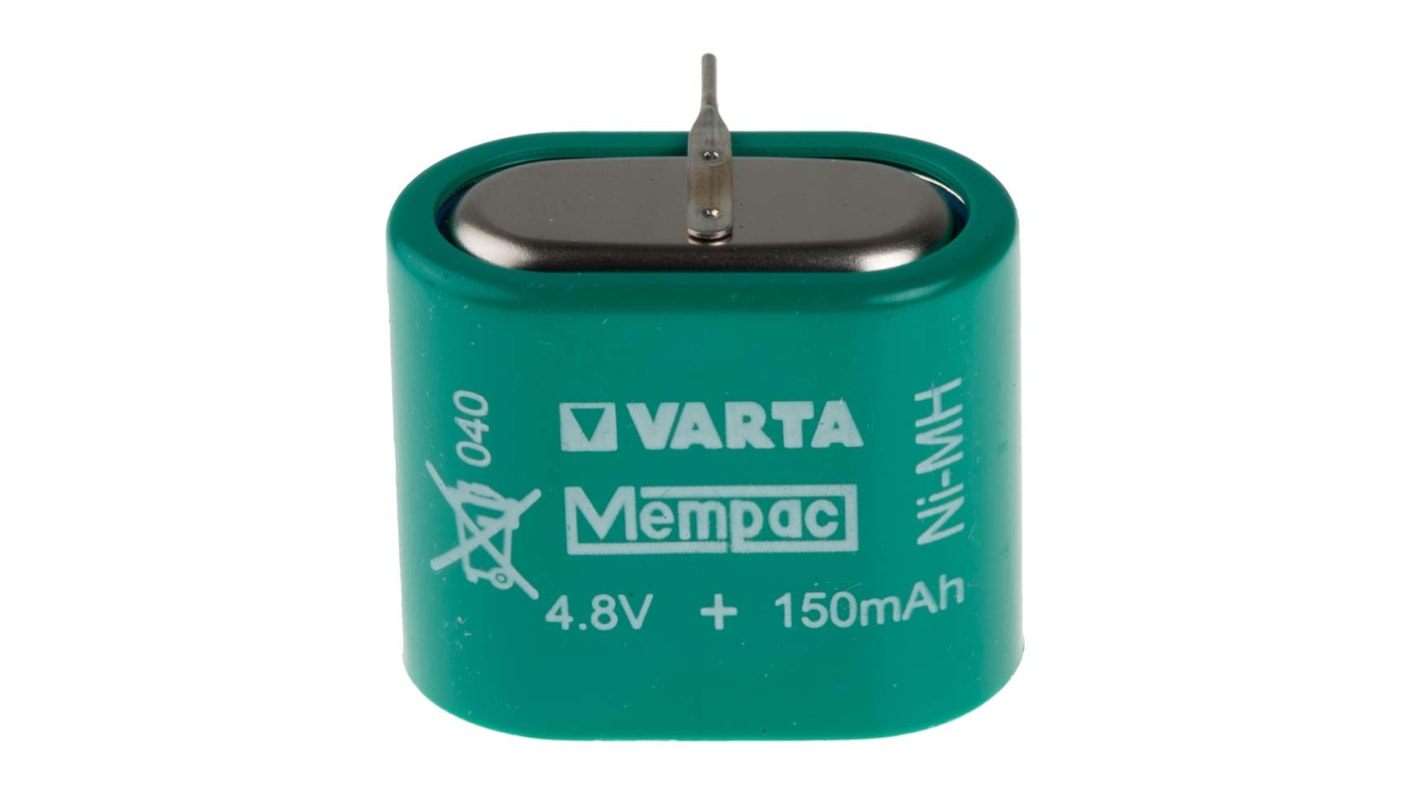 Mincové baterie 4.8V V150H NiMH Kolík PCB 150mAh Varta