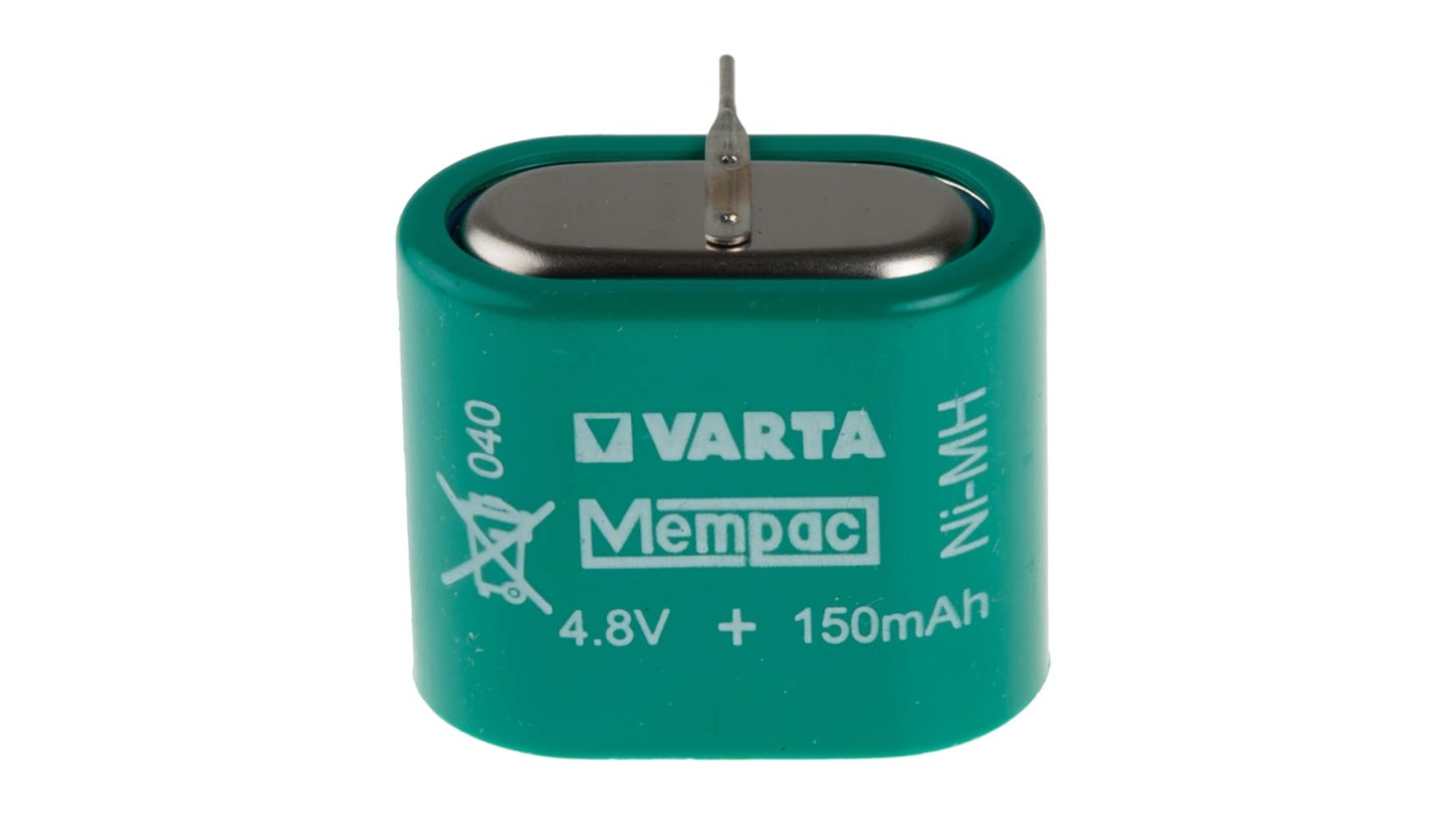 Varta V150H 4.8V NiMH Button Rechargeable Battery, 150mAh