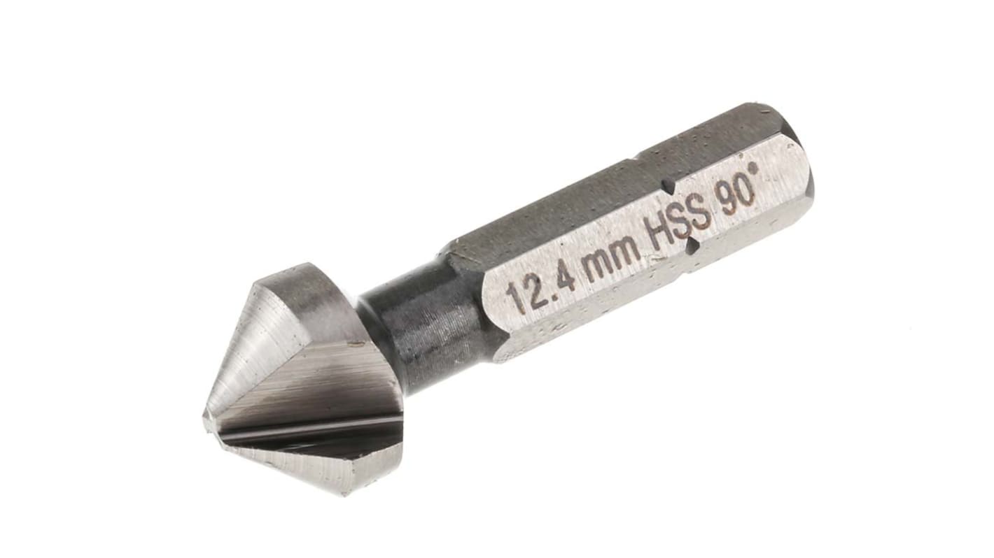 RS PRO HSS Drill Bit, 12.4mm Head, 3 Flute(s), 90°, 1 Piece(s)