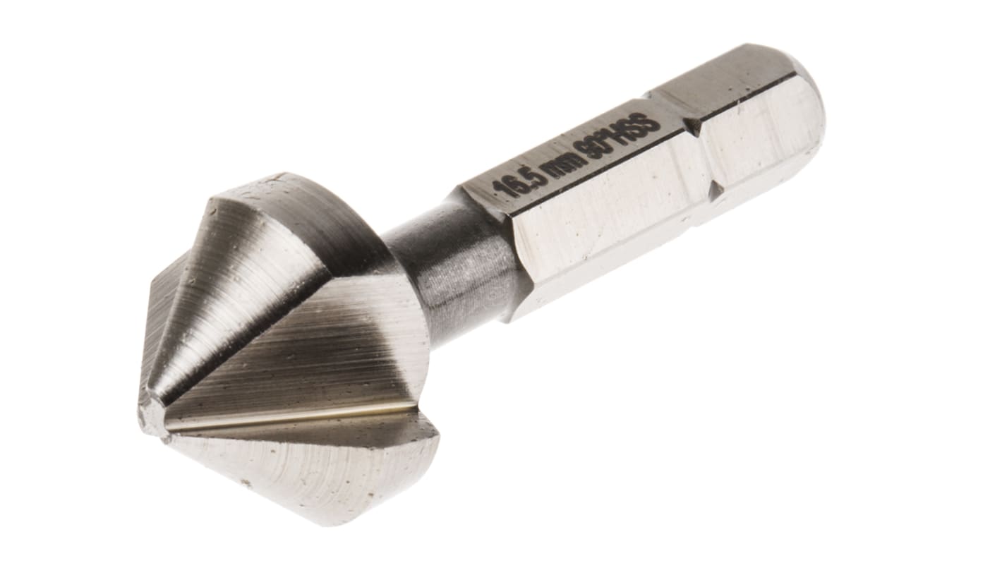 Kuželový záhlubník HSS 40 mm 90° průměr hlavice 16.5mm 3drážkový RS PRO
