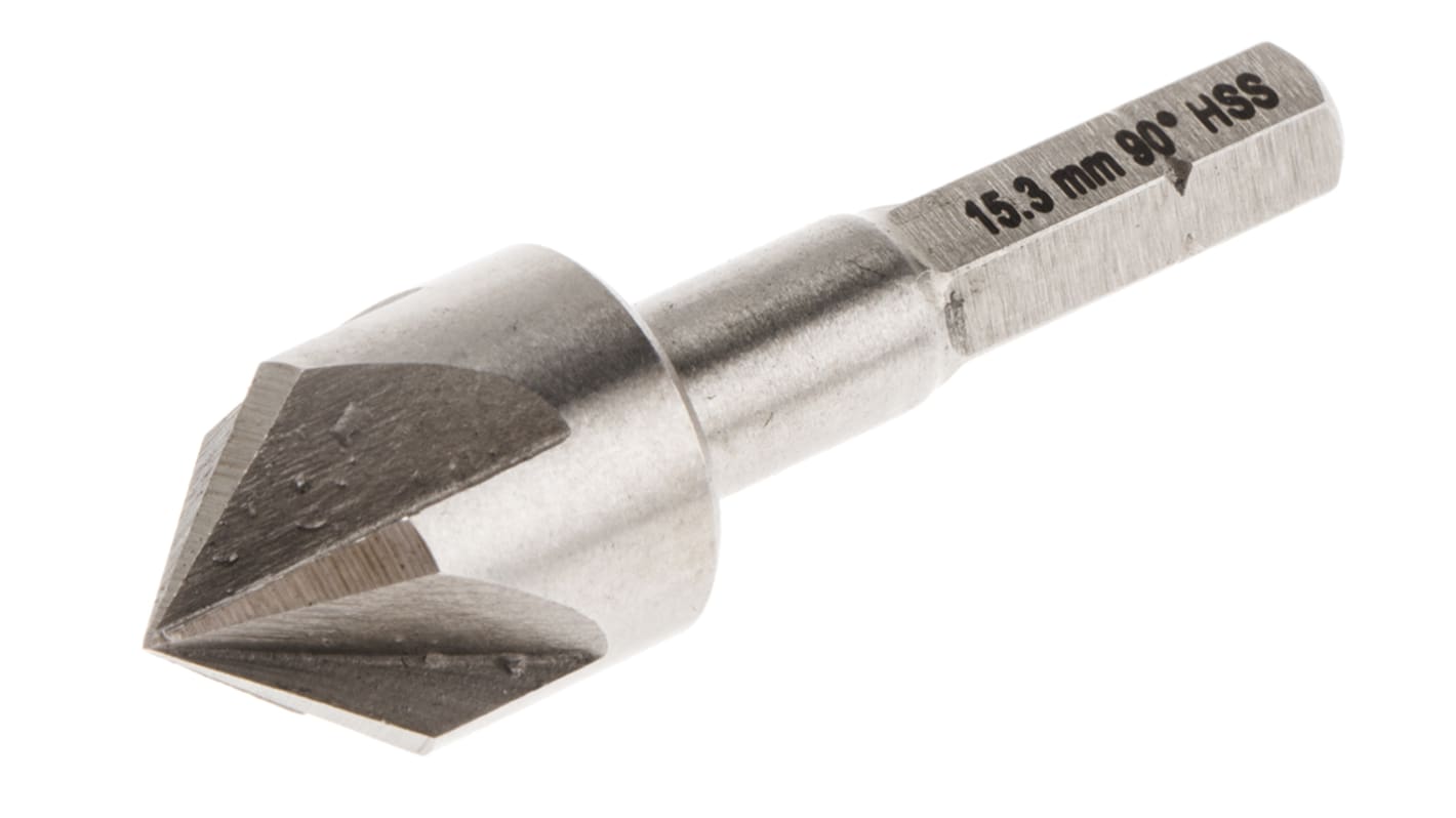 RS PRO HSS Drill Bit, 15.3mm Head, 5 Flute(s), 90°, 1 Piece(s)