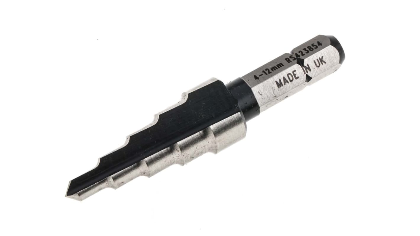 RS PRO HSS Step Drill Bit 4mm x 12mm