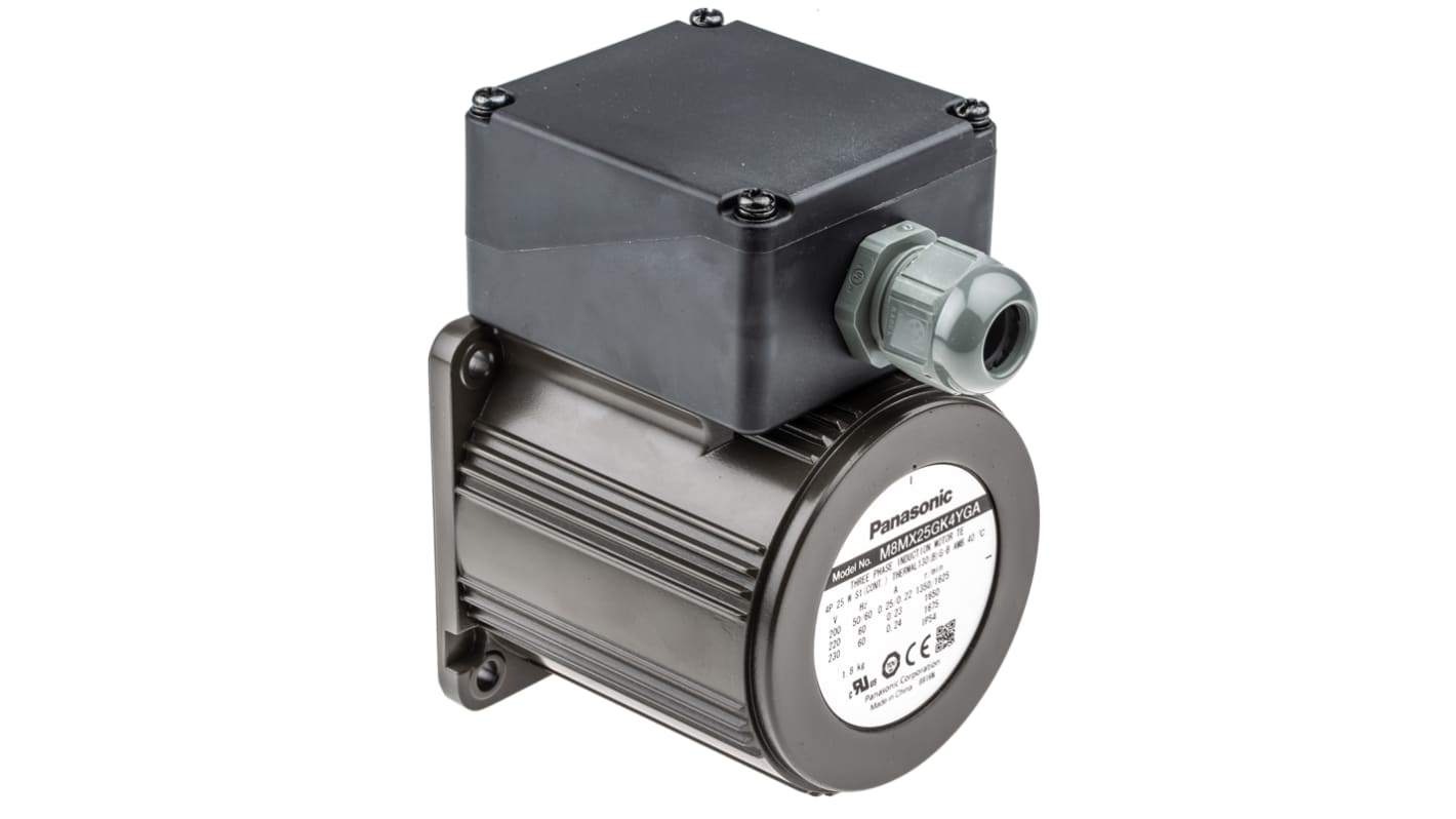 Váltakozó áramú motor háromfázisú, forgás: Megfordítható, Indukció, 230 V esetén 1320 f/p, 25 W, M8M