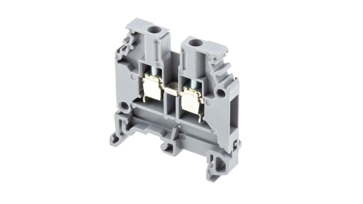 Entrelec SNA Series Grey DIN Rail Terminal Block, 4mm², Single-Level, Screw Termination