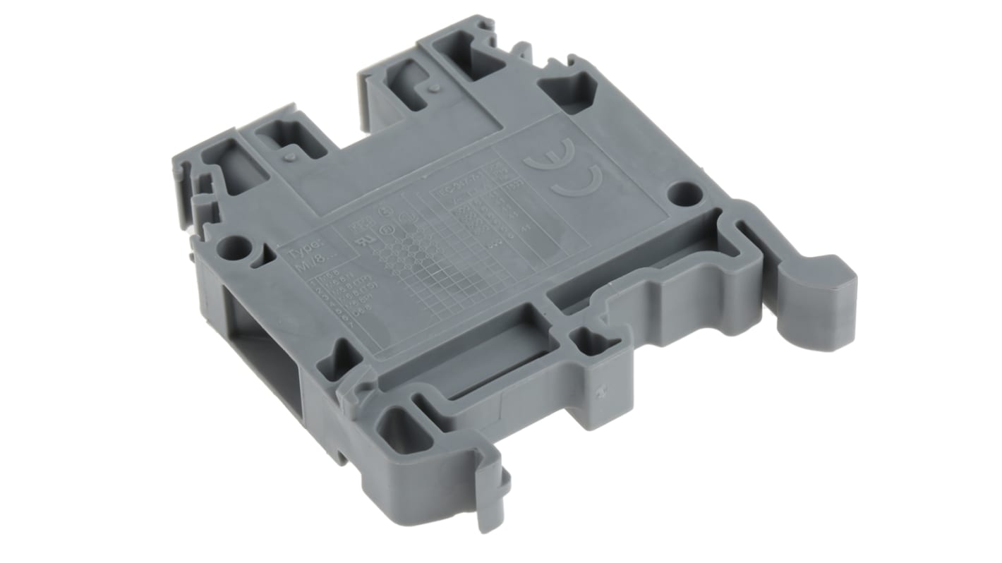 Entrelec 1SNA115118R1100 SNA Series Grey, 6mm², Single-Level, Screw Termination