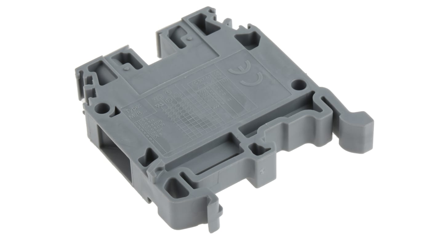 Entrelec SNA Series Grey DIN Rail Terminal Block, 6mm², Single-Level, Screw Termination