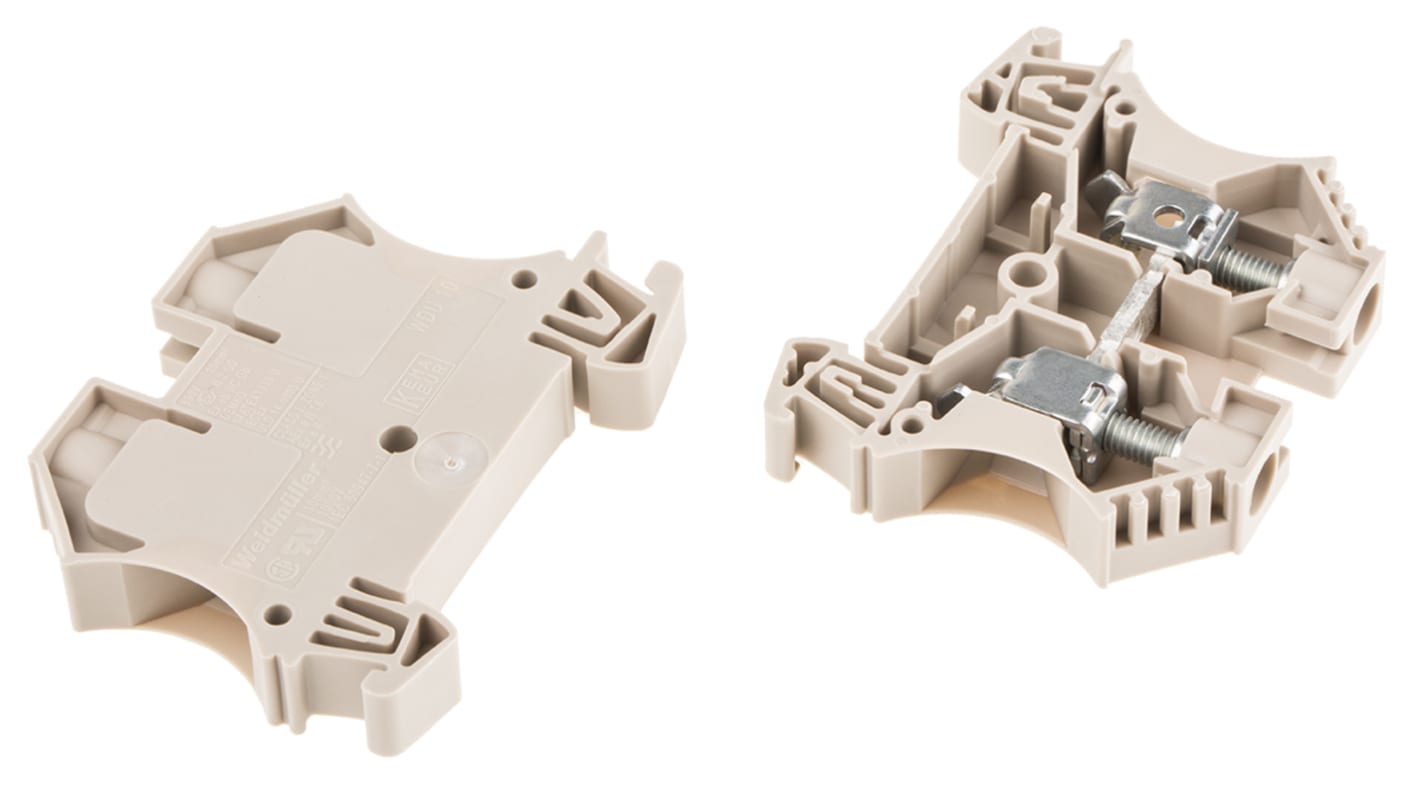 Weidmuller WDU Series Brown Feed Through Terminal Block, 10mm², Single-Level, Screw Termination, ATEX