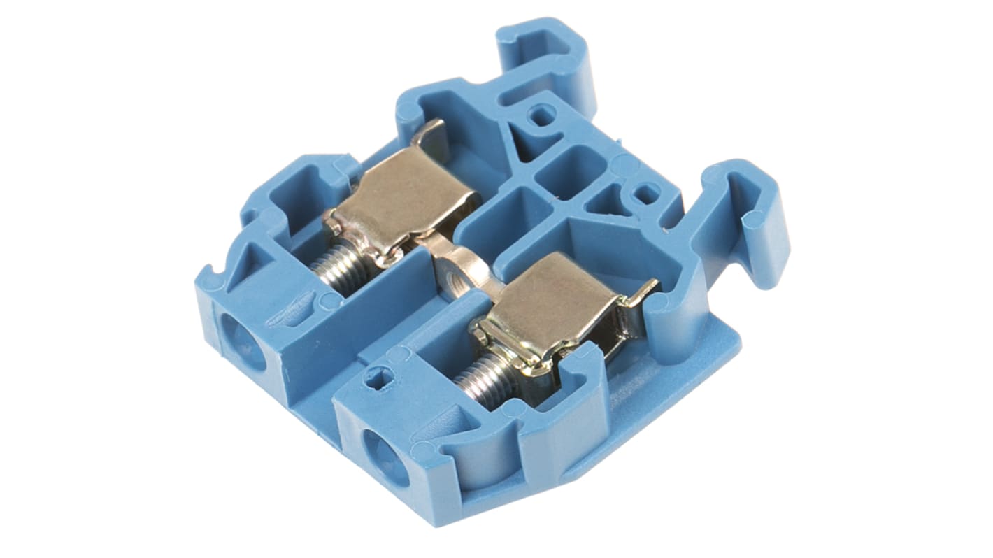 Entrelec SNA Series Blue DIN Rail Terminal Block, 4mm², Single-Level, Screw Termination