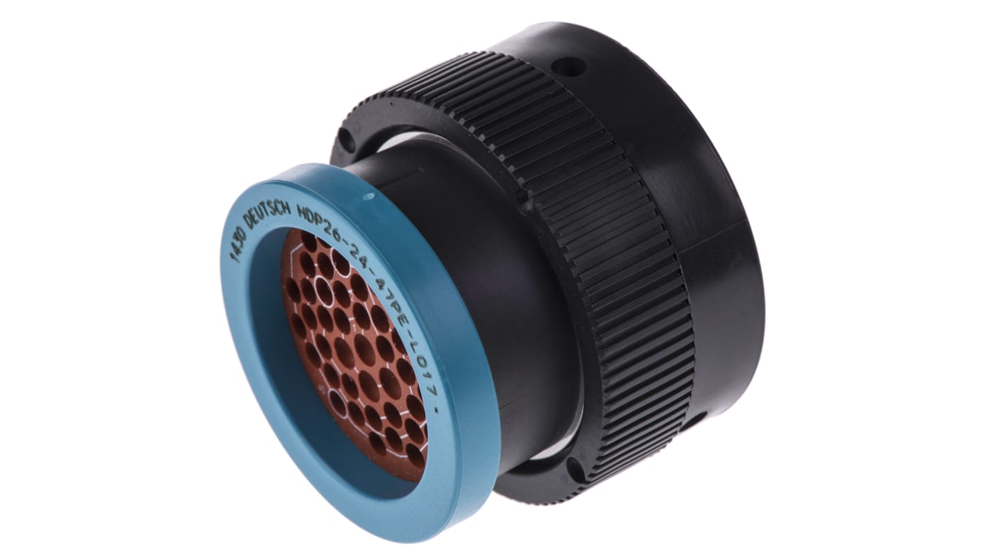 Deutsch Circular Connector, 47 Contacts, Cable Mount, Plug, Male, IP67, HD20 Series