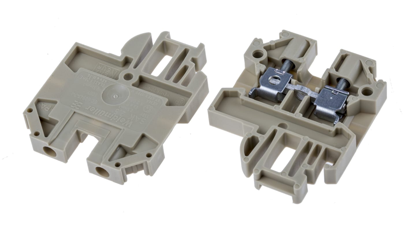 Weidmuller SAK Series Brown Feed Through Terminal Block, 2.5mm², Single-Level, Screw Termination, IECEx