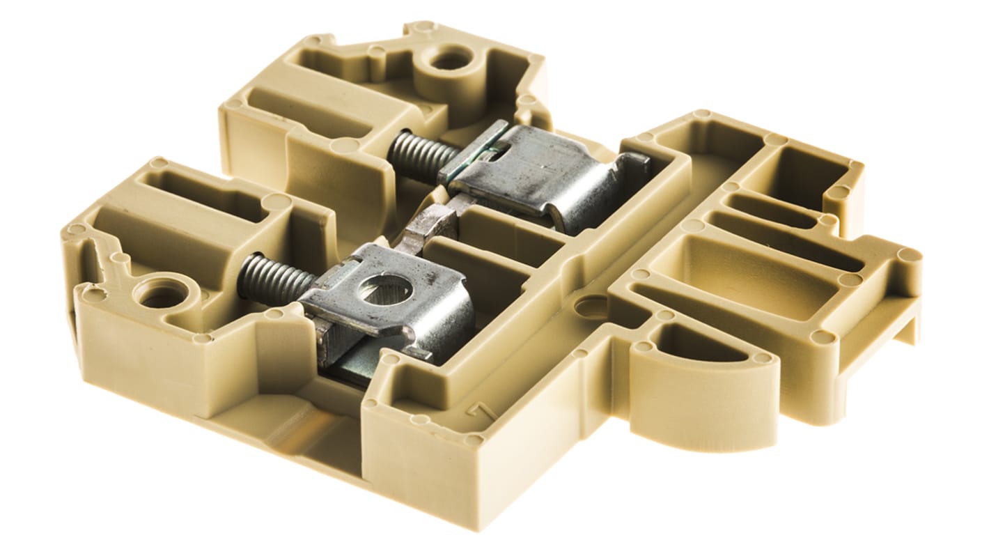 Weidmuller 0128360000 SAK Series Beige, Yellow, 4mm², Single-Level, Feed Through Termination, ATEX, IECEx