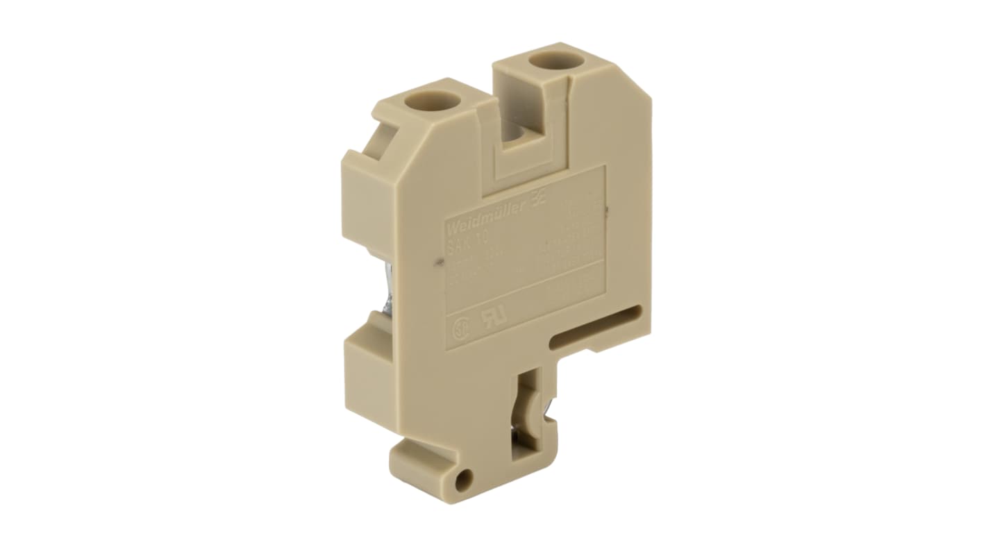 Weidmuller 0110060000 SAK Series Brown, 10mm², Single-Level, Screw Termination, ATEX, IECE