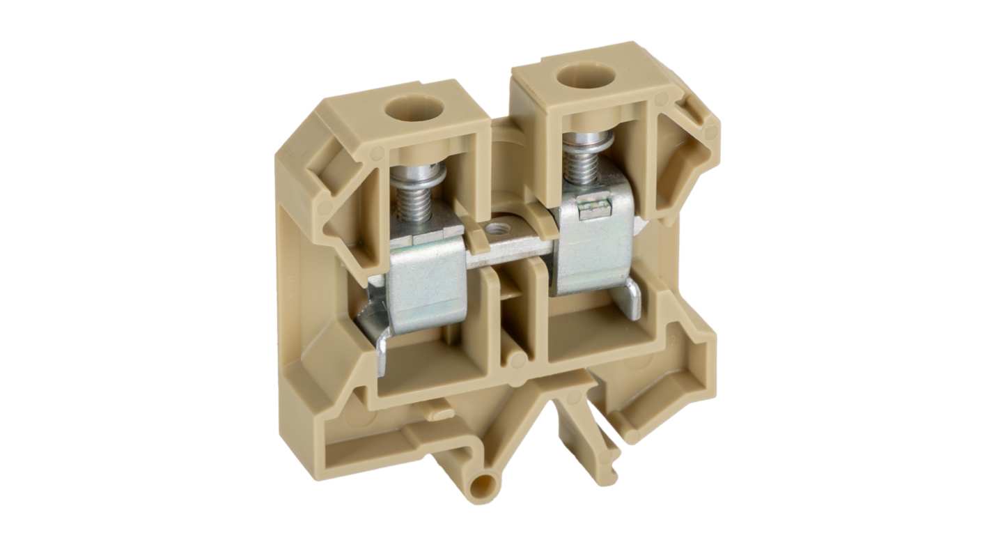 Weidmuller 0271060000 SAK 16 Series Beige, Yellow, 16mm², Single-Level, Feed Through Termination