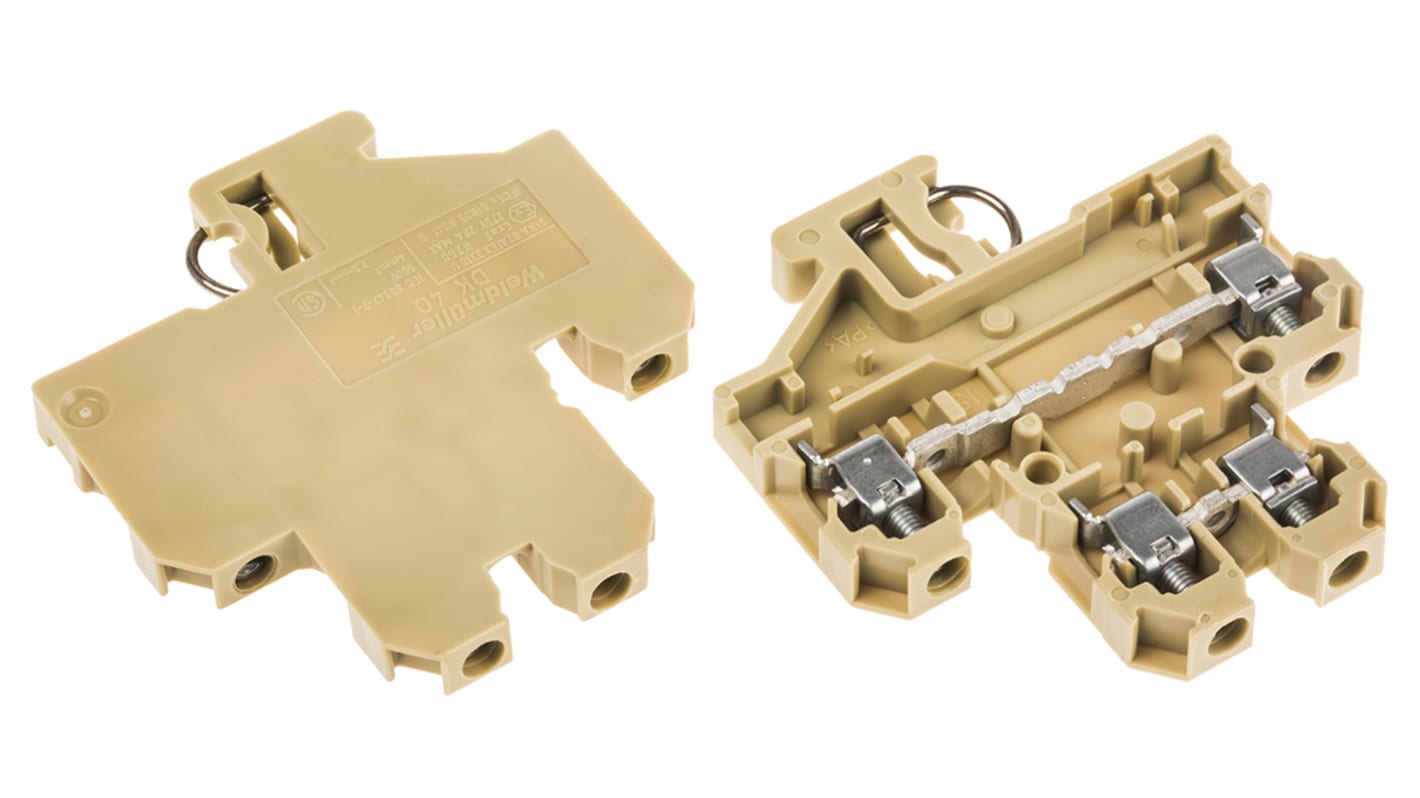Morsettiera a due livelli Weidmuller, Marrone, livello Doppio, 41A