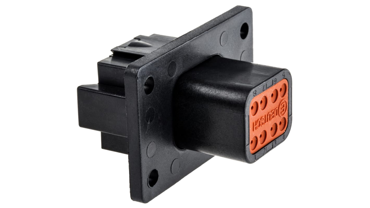 Connettore automotive Deutsch, Femmina, 13A, 8 vie, Montaggio a pannello
