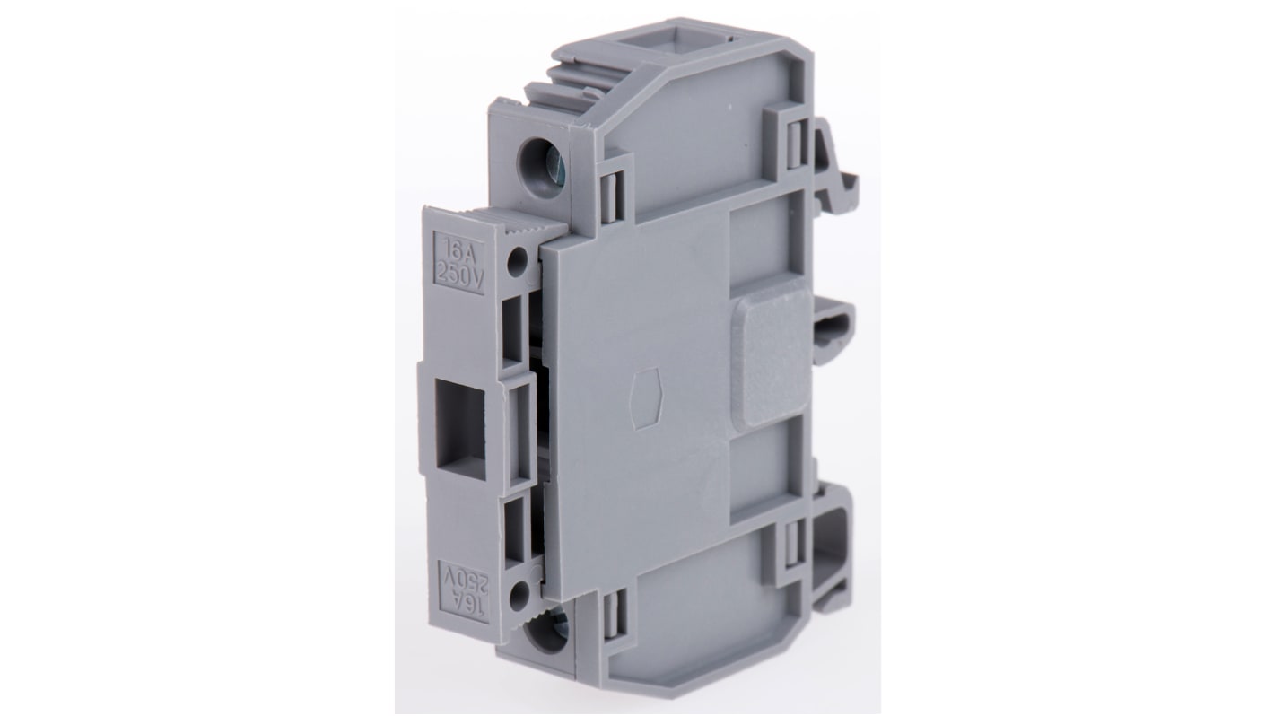 Entrelec M Series Grey Fused DIN Rail Terminal, 10mm², Screw Termination, Fused