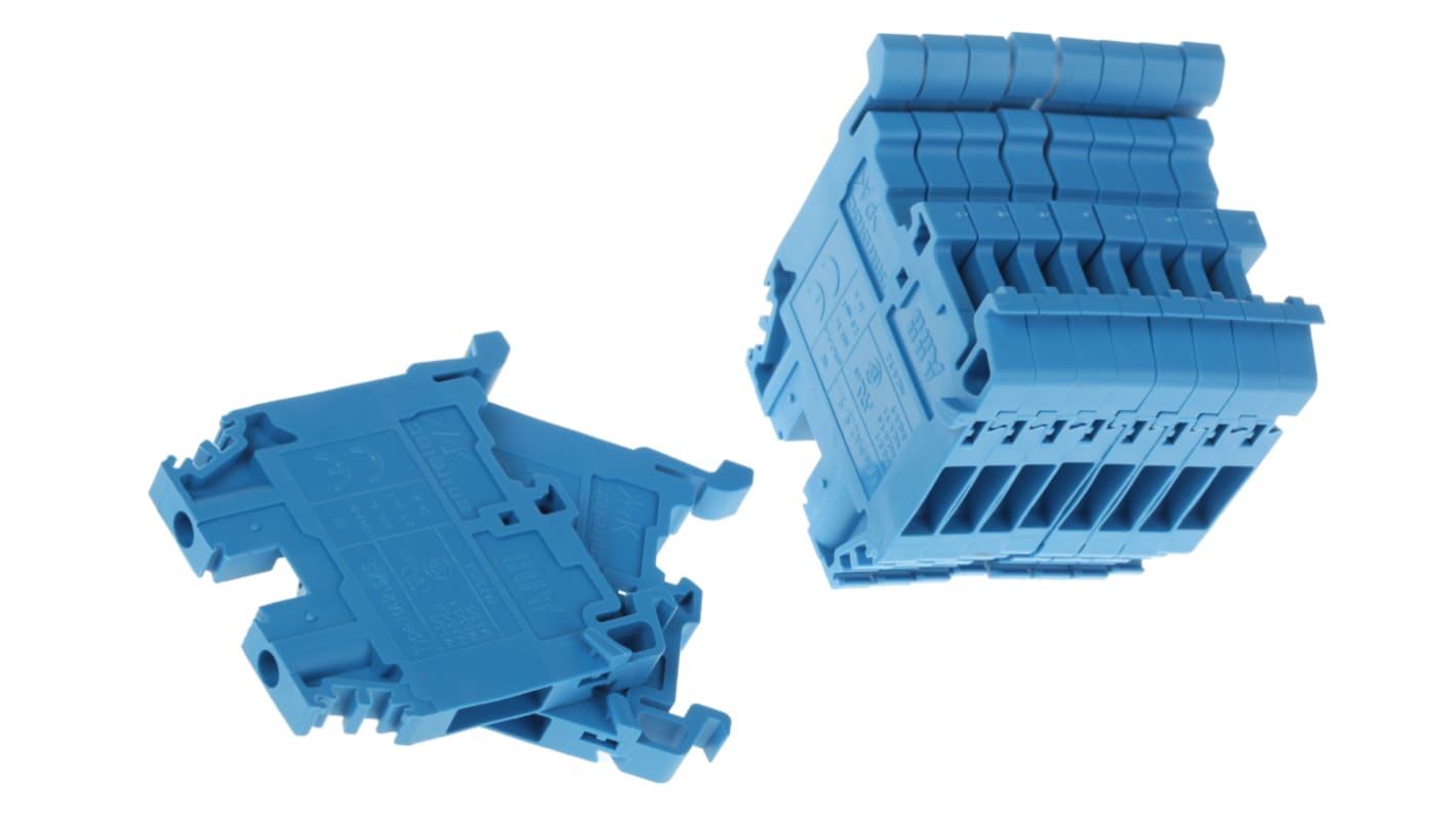 Entrelec SNA Series Blue Feed Through Terminal Block, 2.5mm², Single-Level, Screw Termination