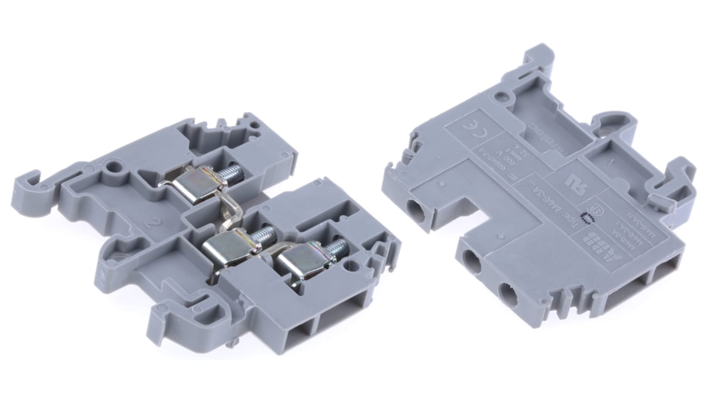 Entrelec 1SNA115468R2000 SNA Series Grey, 4mm², Single-Level, Screw Termination