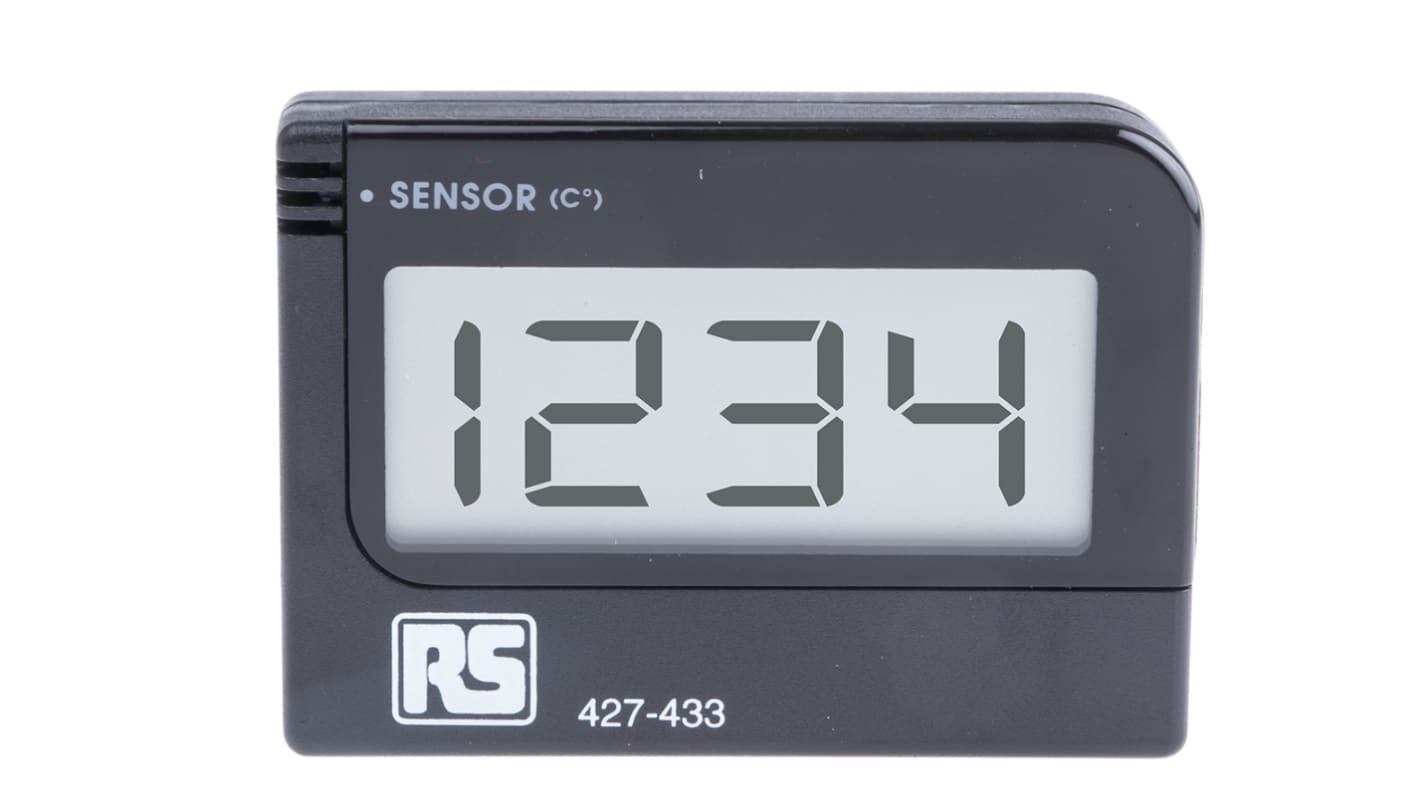 RS PRO Desk, Wall Digital Thermometer for Wall/Desk Use, 1 Input(s), +50°C Max, ±2 °C Accuracy