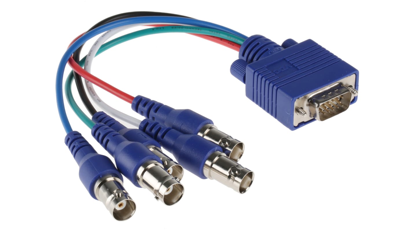 Kabel VGA złącze A Męskie złącze B Żeńskie długość 150mm Niebieski Van Damme