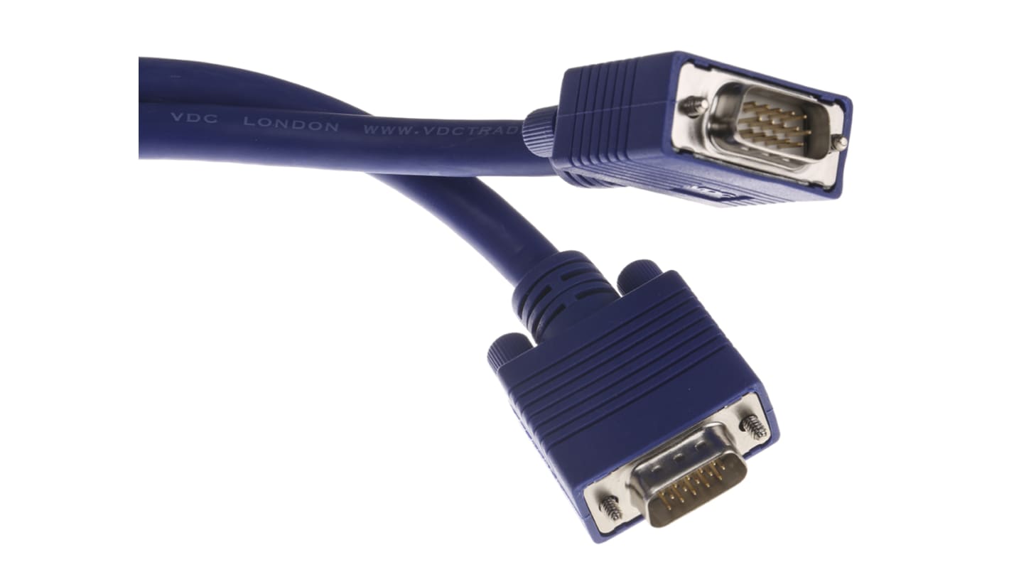 Kabel VGA złącze A Męskie złącze B Męskie długość 15m Niebieski Van Damme